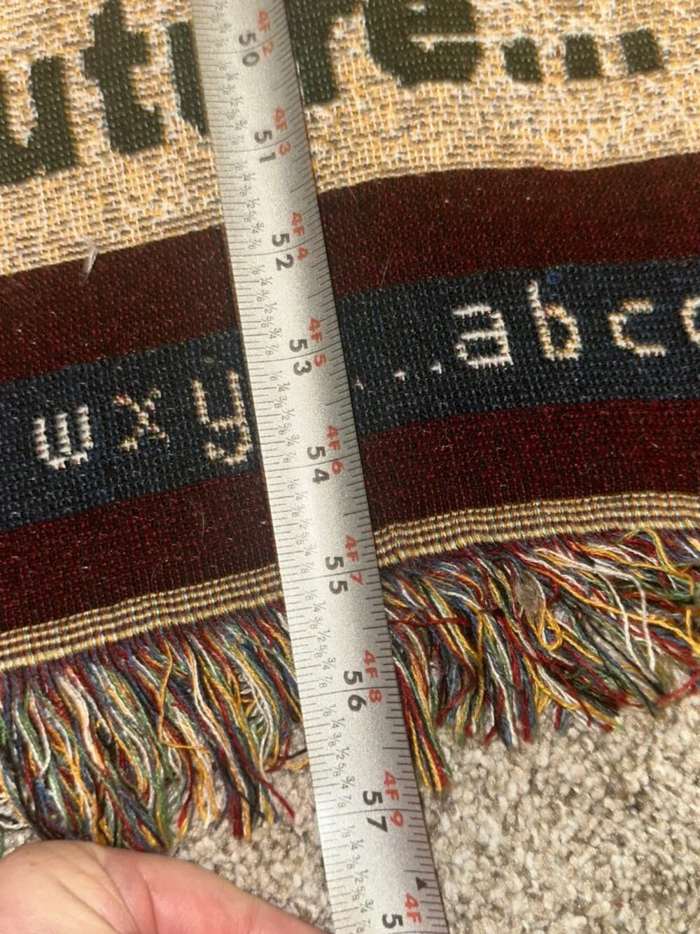 Education Teachers Tapestry Throw Blanket 56” X 45” 1990’s Vintage Collectible